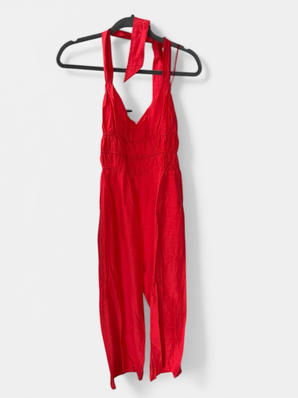 Lost + Wander Bright Orange Halter Jumpsuit
